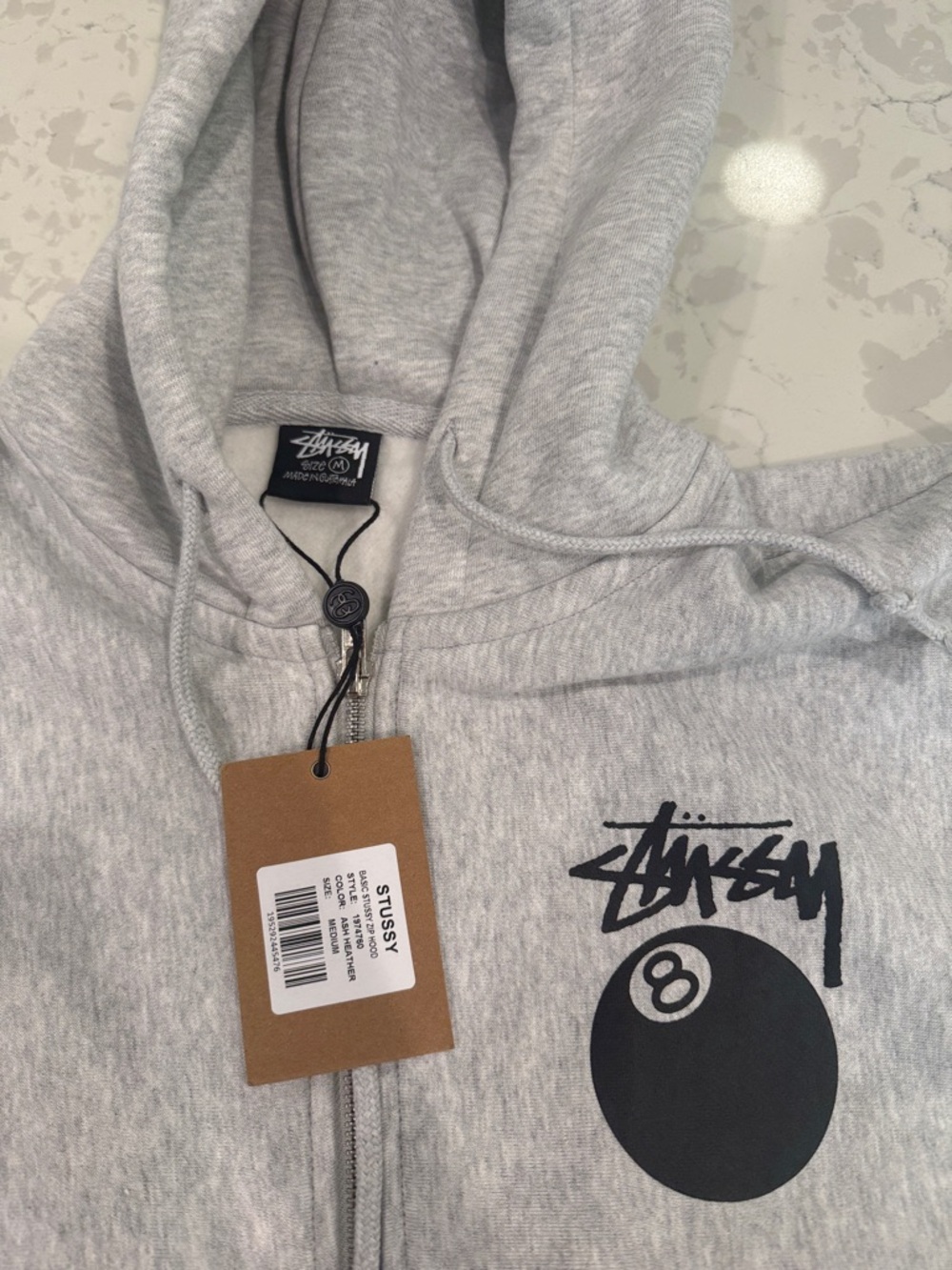 Stussy 8 Ball Zip Up Hoodie NWT - Picture 2 of 4